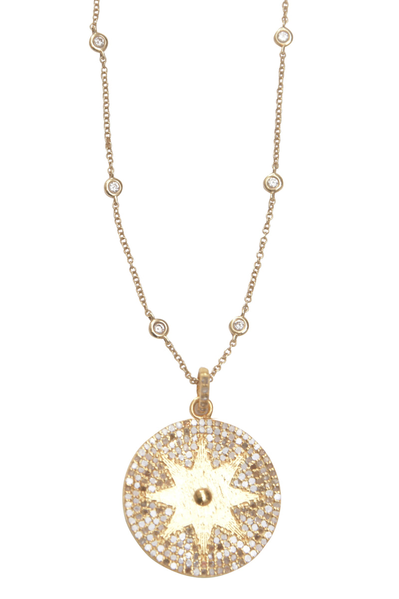 Sundial Pave Diamond Necklace (The Bestie Necklace)