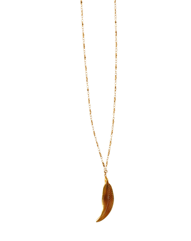 Single Chain Feather Boho Necklace