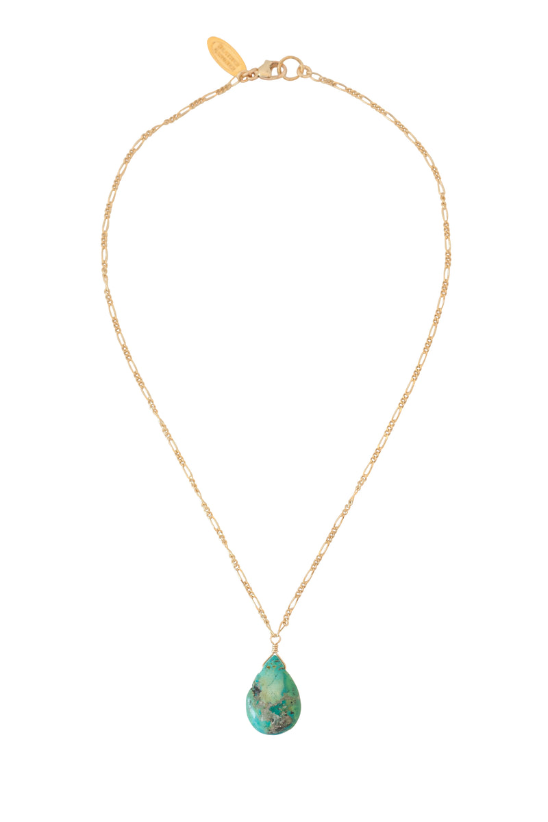 GIRLS Turquoise Teardrop Necklace in Gold, Silver, and Rose Gold
