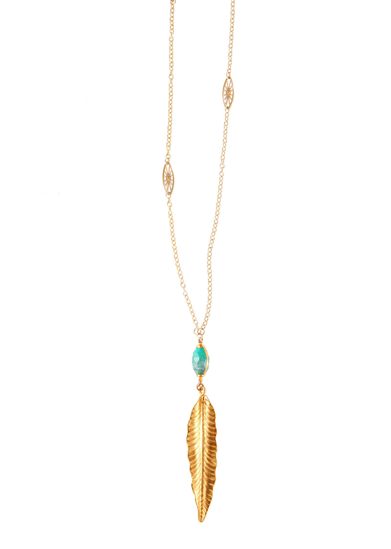 Montana Turquoise Feather Necklace