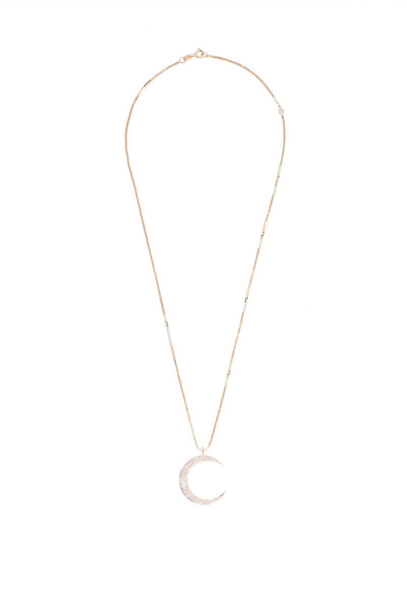 Diamond Crescent Moon Necklace