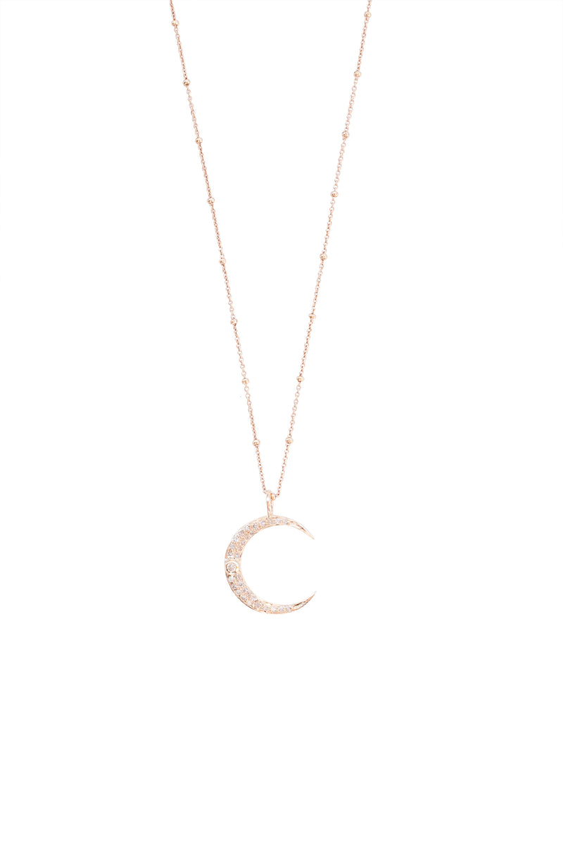 Petite Diamond Crescent Moon Necklace