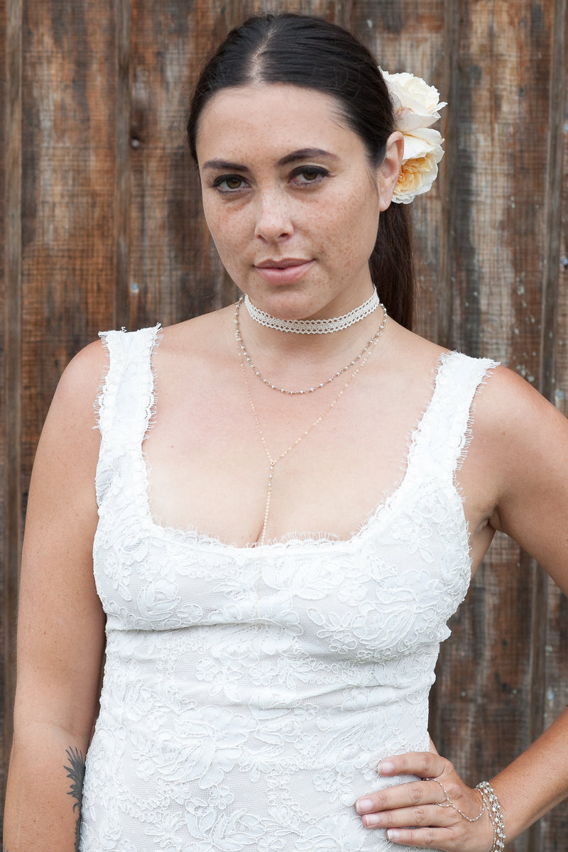 Bridal Round Freshwater Pearl Link Necklace