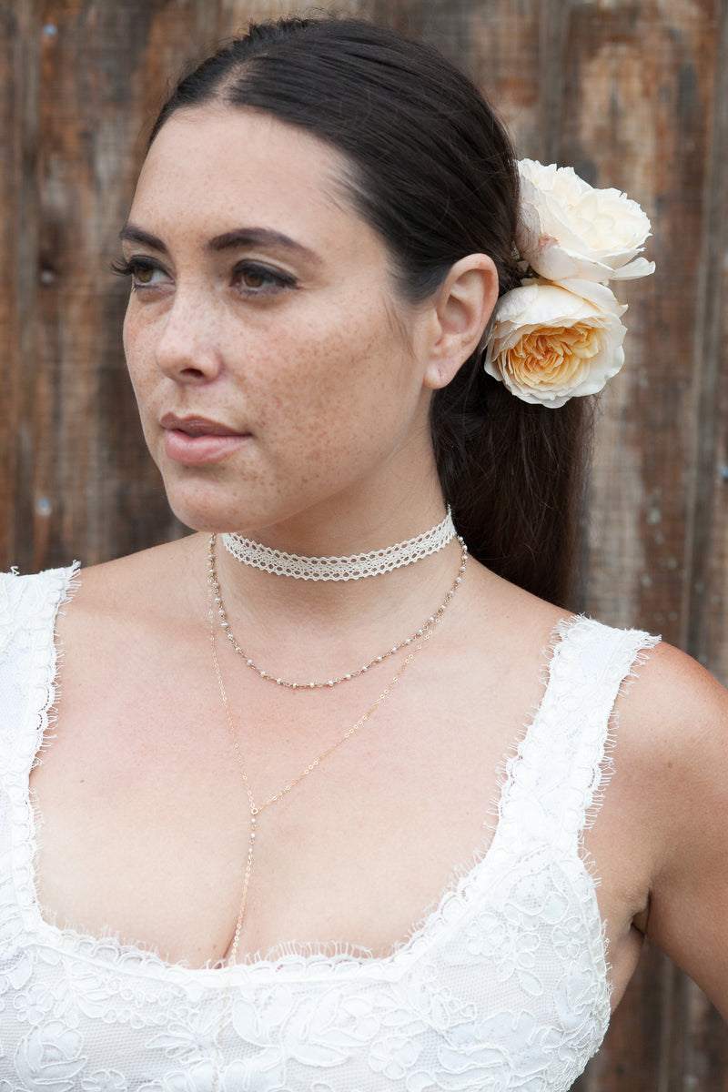 Bridal Round Freshwater Pearl Link Necklace