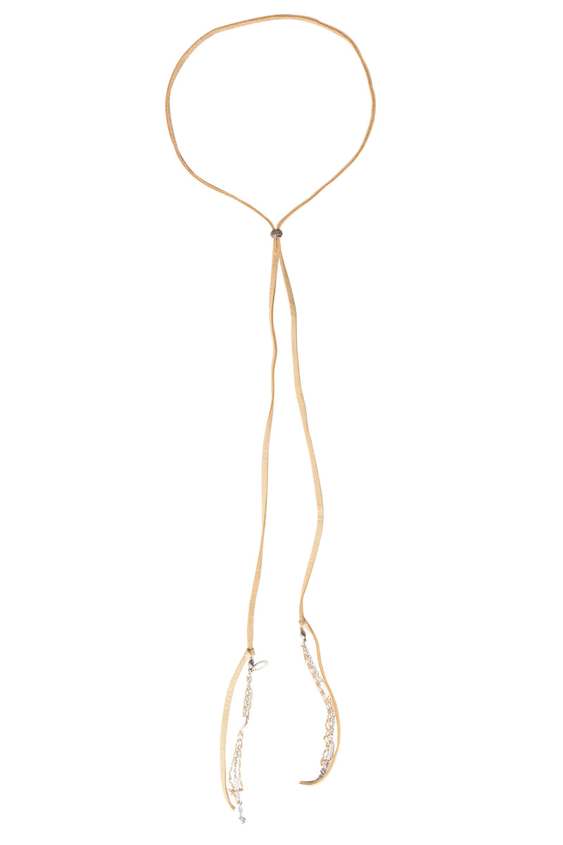 Diamond Bolo with Ivory Deer Leather
