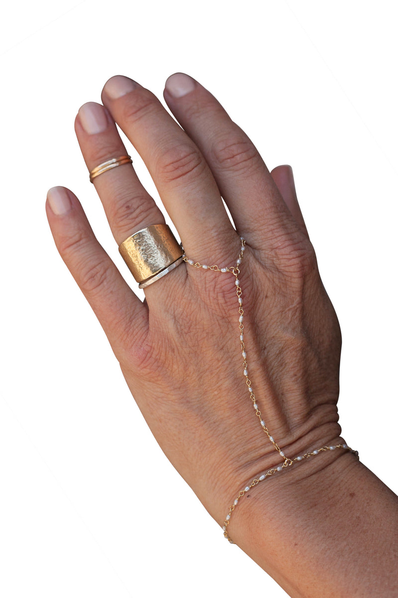 Bridal Freshwater Pearl Link Handchain