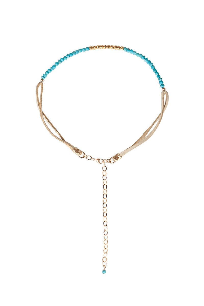Goddess Gemstone Choker in Turquoise and Gold