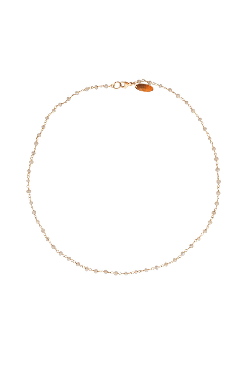 Bridal Faceted Labradorite Gemstone Link Necklace
