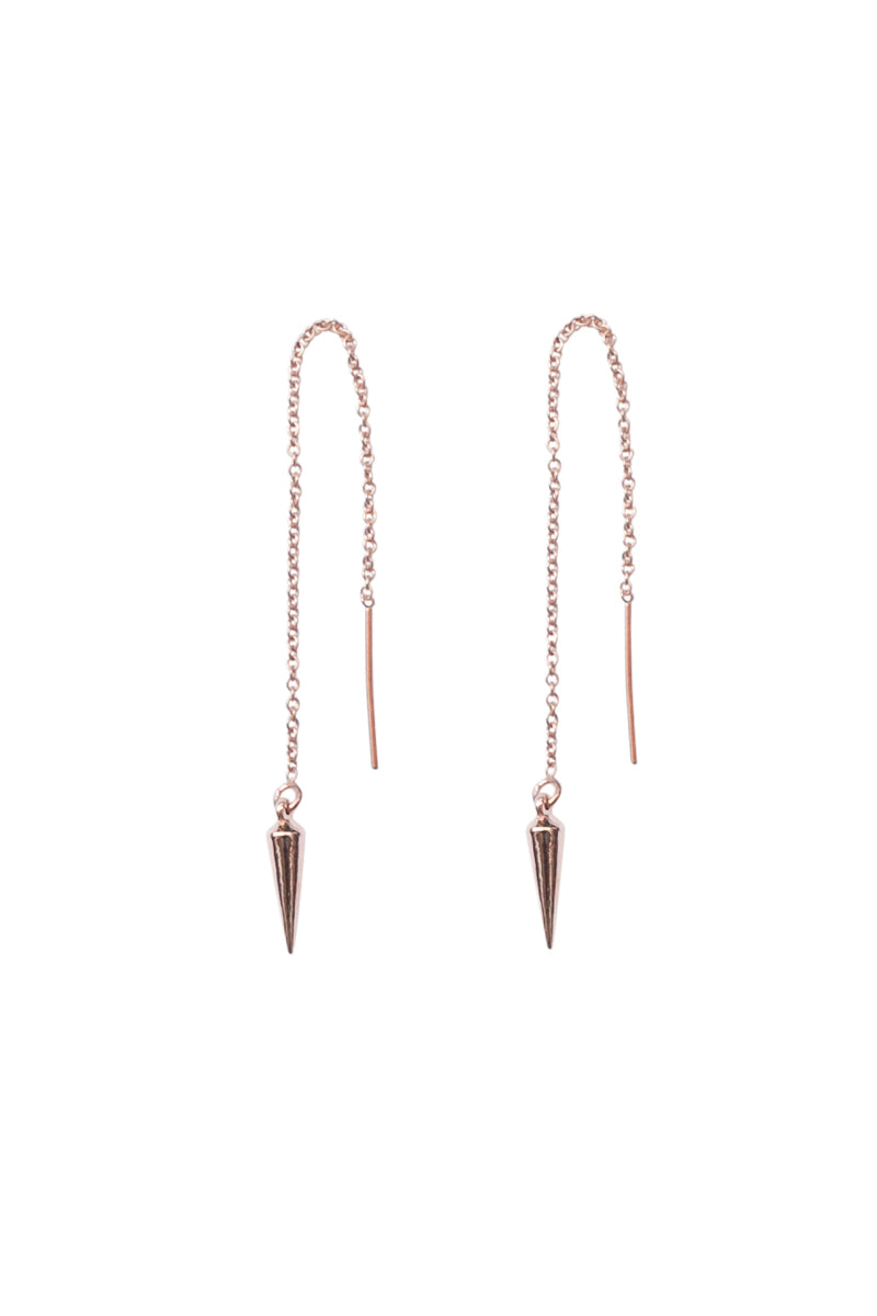 Tiny Spike Threader Earrings in Gold-filled  or Sterling Silver