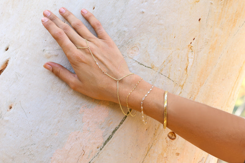14K Gold Herringbone Bracelet