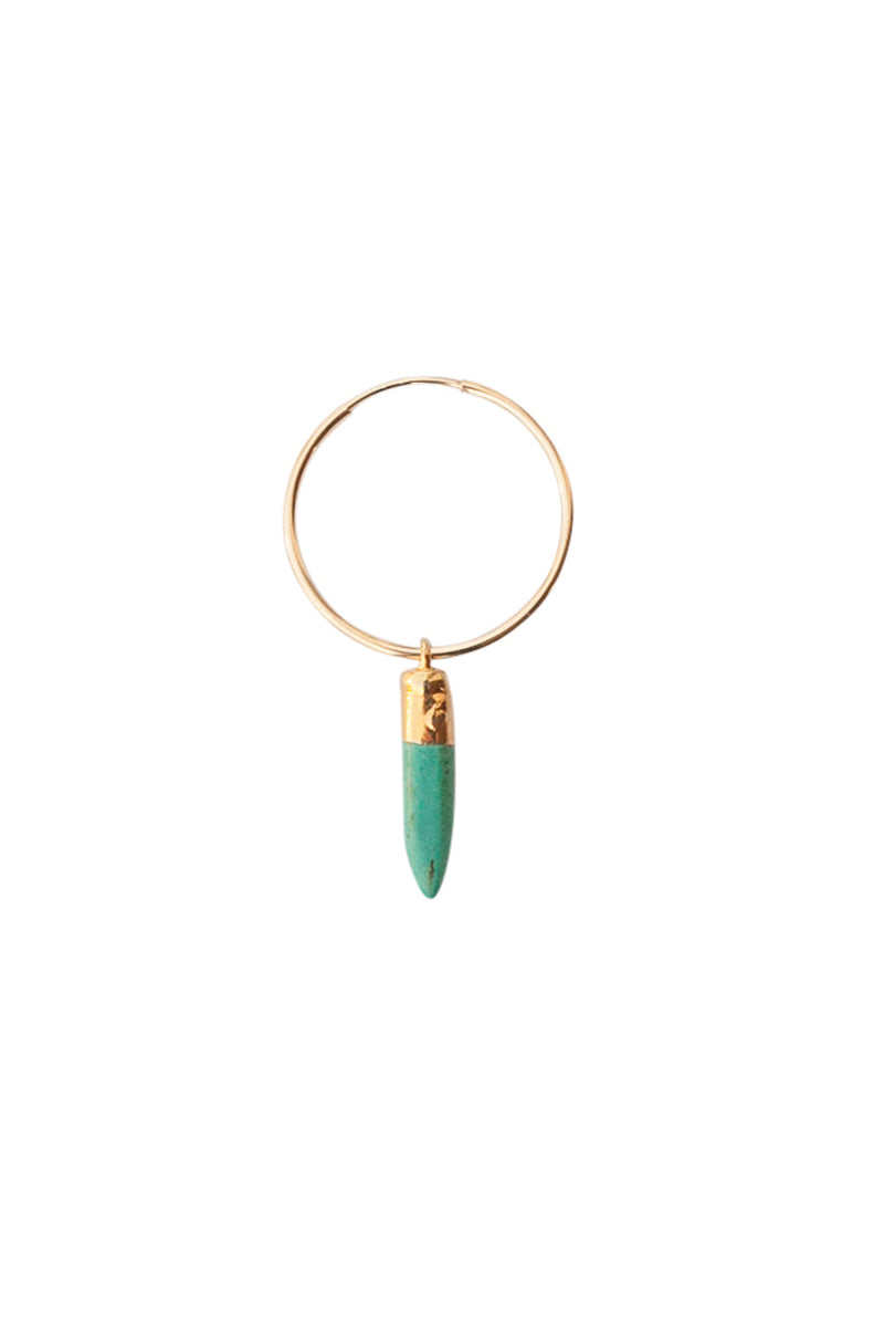 Turquoise Spike Hoop Earring- Single or Pair