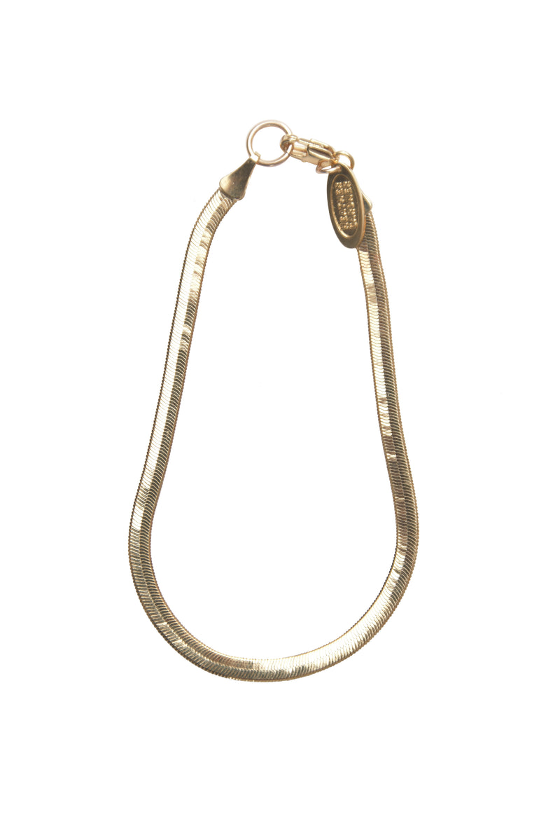 14K Gold Herringbone Bracelet